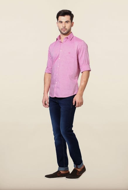 Van Heusen Pink Solid Casual Shirt Van Heusen Pink Solid Casual Shirt