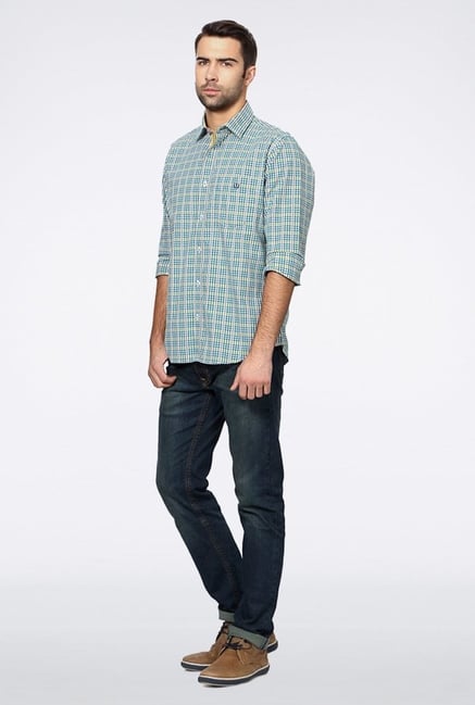 Van Heusen Blue Checks Casual Shirt Van Heusen Blue Checks Casual Shirt