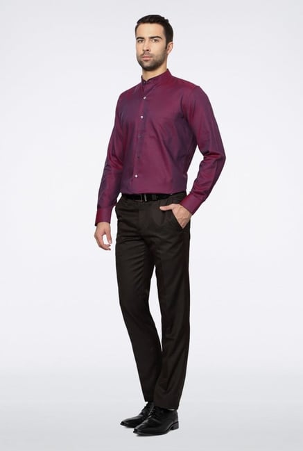 Van Heusen Purple Solid Casual Shirt Van Heusen Purple Solid Casual Shirt