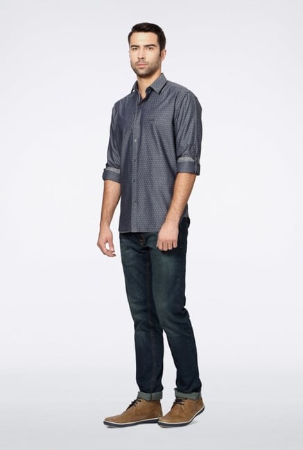 Van Heusen Grey Printed Casual Shirt Van Heusen Grey Printed Casual Shirt