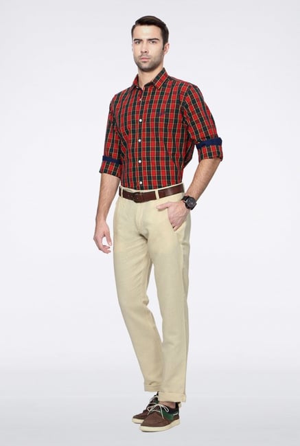 University Of Oxford Red Checks Casual Shirt University Of Oxford Red Checks Casual Shirt