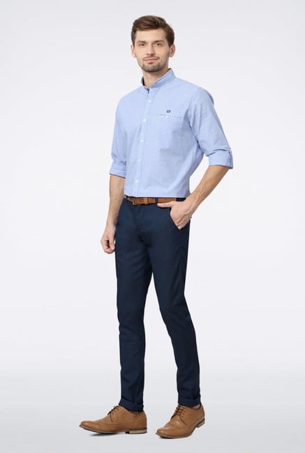 Van Heusen Blue Solid Casual Shirt Van Heusen Blue Solid Casual Shirt