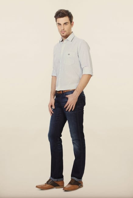 Van Heusen Blue Printed Casual Shirt Van Heusen Blue Printed Casual Shirt