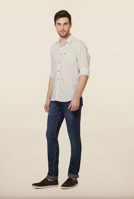 Van Heusen White Printed Casual Shirt Van Heusen White Printed Casual Shirt
