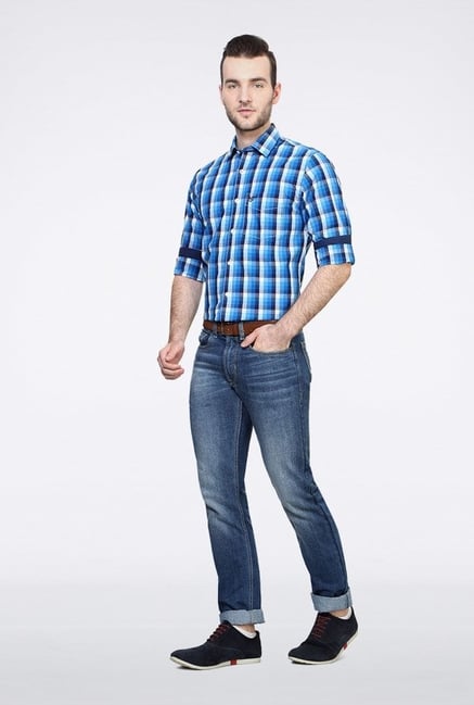 University Of Oxford Blue Checks Casual Shirt University Of Oxford Blue Checks Casual Shirt