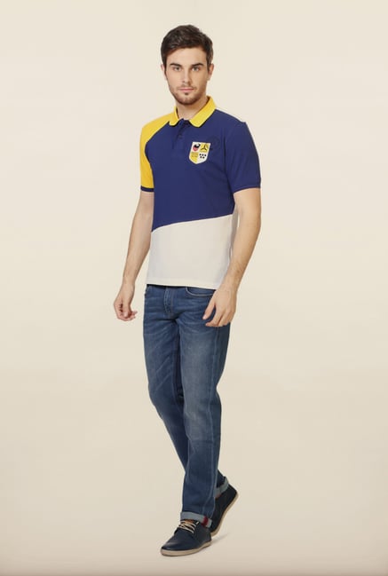 Van Heusen Blue Solid Polo T Shirt Van Heusen Blue Solid Polo T Shirt