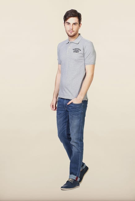 Van Heusen Grey Solid Polo T Shirt Van Heusen Grey Solid Polo T Shirt