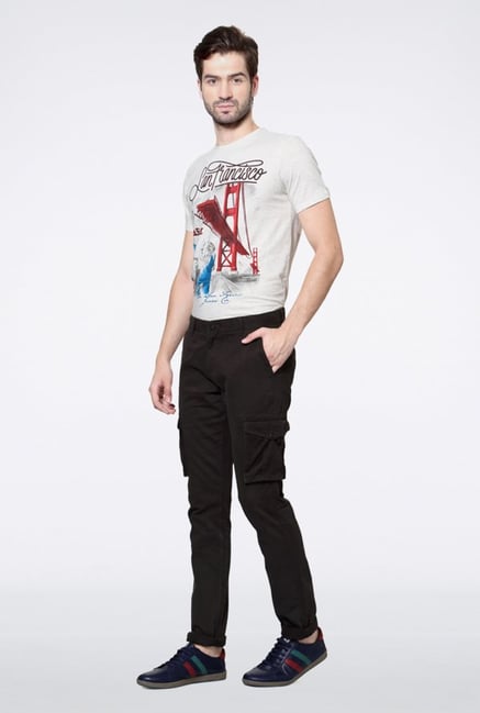 Van Heusen Dark Brown Solid Cargos Van Heusen Dark Brown Solid Cargos
