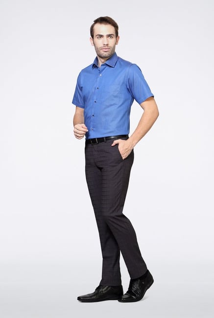 Van Heusen Blue Solid Casual Shirt Van Heusen Blue Solid Casual Shirt