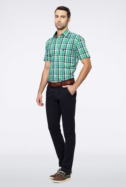 University Of Oxford Green Checks Casual Shirt University Of Oxford Green Checks Casual Shirt