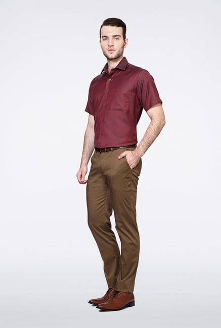 Van Heusen Maroon Pin Striped Casual Shirt Van Heusen Maroon Pin Striped Casual Shirt
