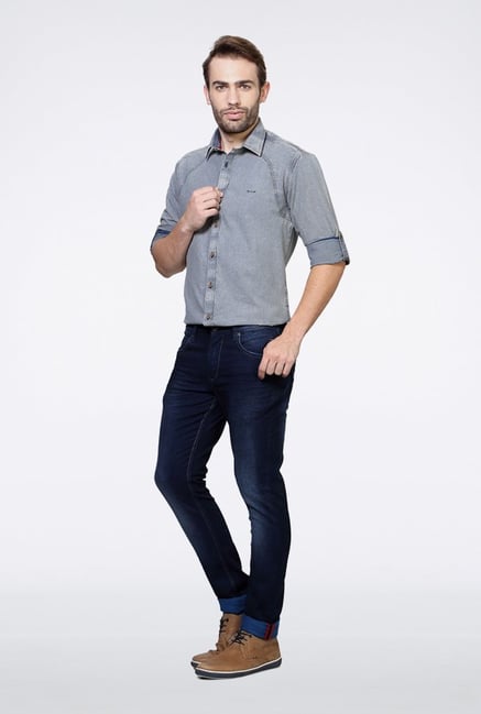 Van Heusen Grey Solid Casual Shirt Van Heusen Grey Solid Casual Shirt