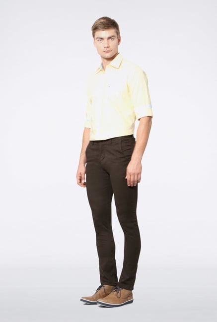 Van Heusen Dark Brown Casual Trousers Van Heusen Dark Brown Casual Trousers