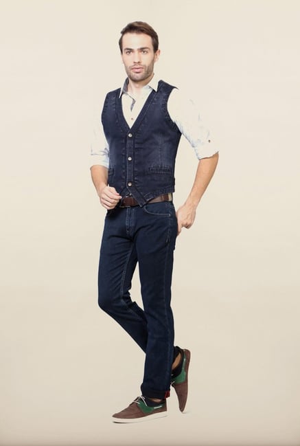 Van Heusen Navy Solid Waistcoat Van Heusen Navy Solid Waistcoat