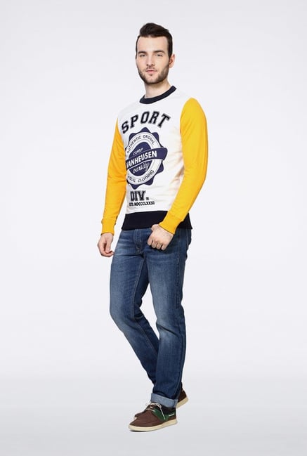 Van Heusen White Printed Sweater Van Heusen White Printed Sweater