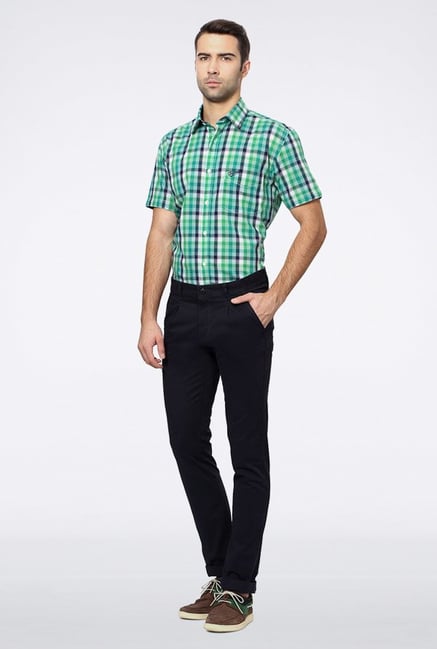 Van Heusen Navy Solid Chinos Van Heusen Navy Solid Chinos
