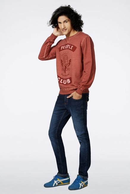 People Red Printed Sweatshirt People Red Printed Sweatshirt