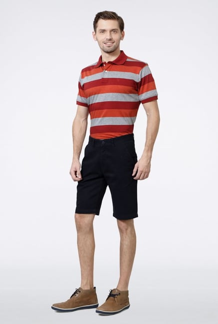 Van Heusen Navy Solid Shorts Van Heusen Navy Solid Shorts