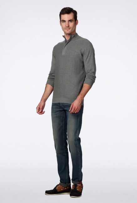 Van Heusen Grey Solid Sweater Van Heusen Grey Solid Sweater