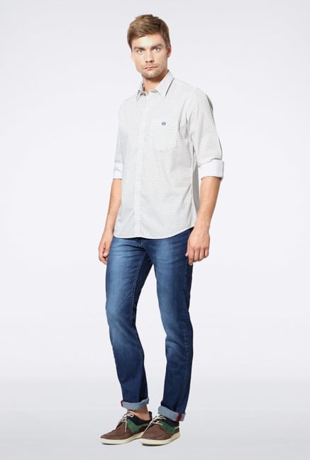 Van Heusen White Printed Casual Shirt Van Heusen White Printed Casual Shirt