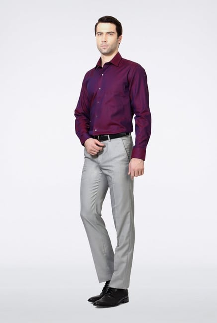 Van Heusen Purple Solid Casual Shirt Van Heusen Purple Solid Casual Shirt