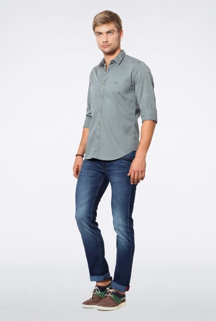Van Heusen Grey Solid Casual Shirt Van Heusen Grey Solid Casual Shirt