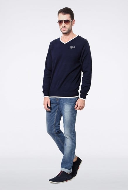 University Of Oxford Navy Solid Sweater University Of Oxford Navy Solid Sweater