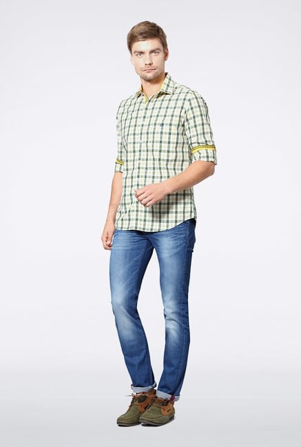 Van Heusen Green Checks Casual Shirt Van Heusen Green Checks Casual Shirt