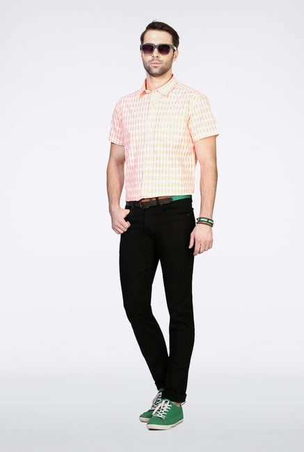 People Orange Printed Casual Shirt People Orange Printed Casual Shirt
