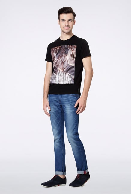 Van Heusen Black Graphic Crew T Shirt Van Heusen Black Graphic Crew T Shirt