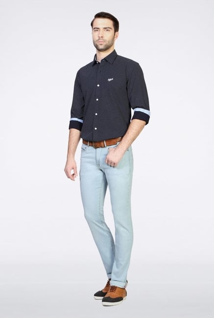 University Of Oxford Navy Printed Casual Shirt University Of Oxford Navy Printed Casual Shirt