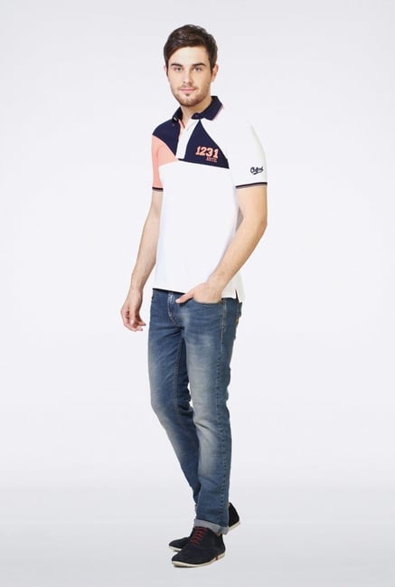 University Of Oxford White Solid Polo T Shirt University Of Oxford White Solid Polo T Shirt