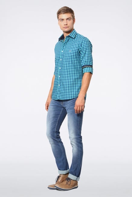 Van Heusen Blue Checks Casual Shirt Van Heusen Blue Checks Casual Shirt