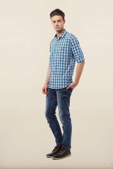 Van Heusen Blue Checks Casual Shirt Van Heusen Blue Checks Casual Shirt