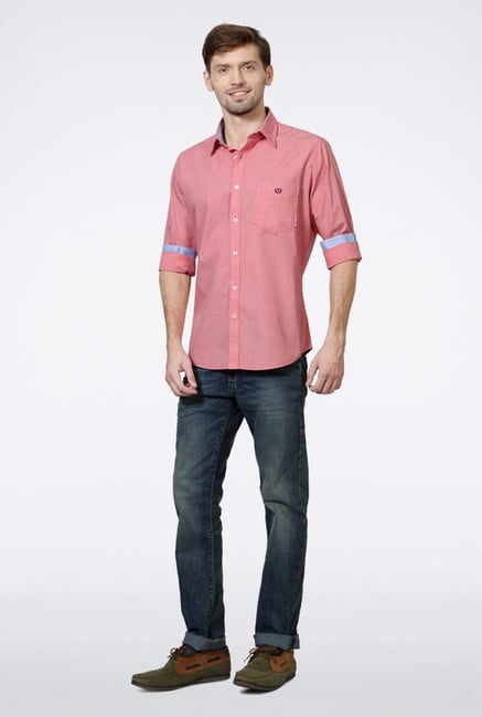 Van Heusen Pink Printed Casual Shirt Van Heusen Pink Printed Casual Shirt