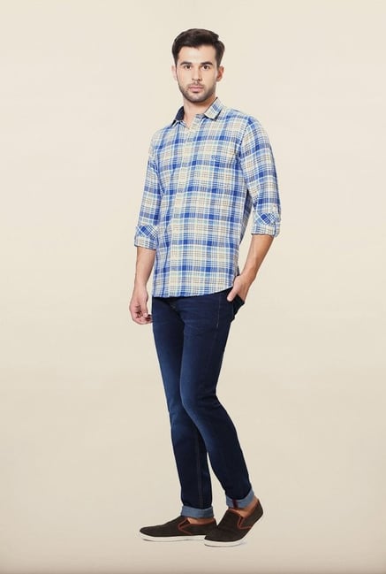 Van Heusen Blue Checks Casual Shirt Van Heusen Blue Checks Casual Shirt