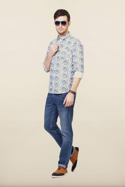 People Navy Printed Casual Shirt People Navy Printed Casual Shirt