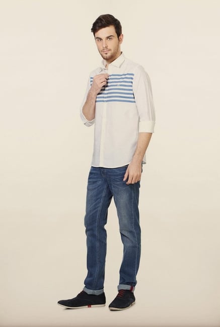 Van Heusen White Solid Casual Shirt Van Heusen White Solid Casual Shirt