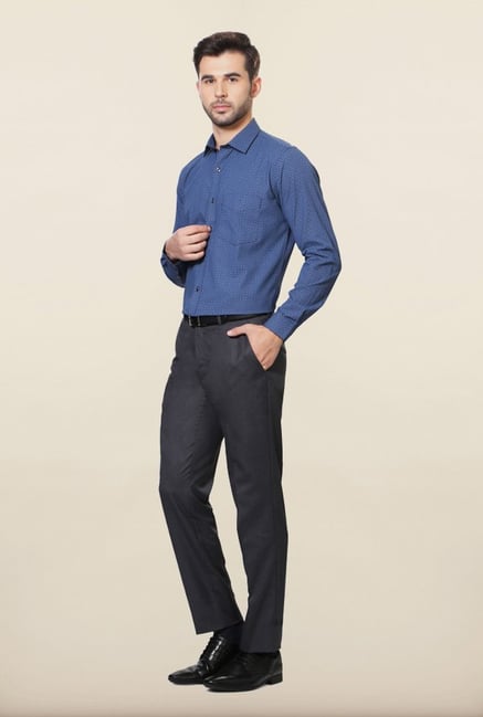Van Heusen Blue Printed Casual Shirt Van Heusen Blue Printed Casual Shirt
