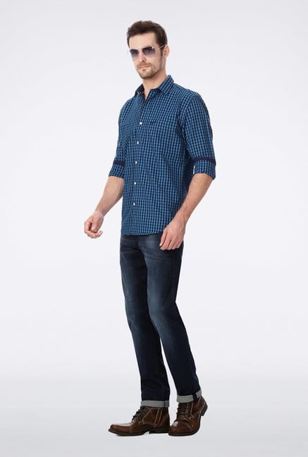 University Of Oxford Blue Checks Casual Shirt University Of Oxford Blue Checks Casual Shirt