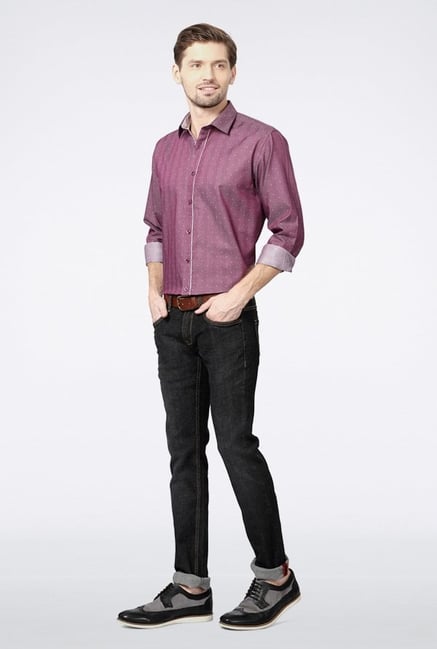 Van Heusen Purple Printed Casual Shirt Van Heusen Purple Printed Casual Shirt