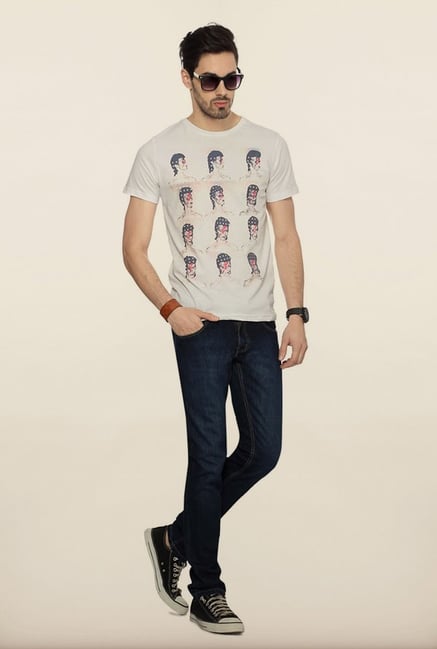 People White Graphic Crew T Shirt People White Graphic Crew T Shirt