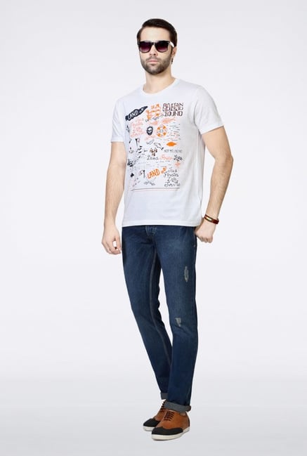 People White Graphic Crew T Shirt People White Graphic Crew T Shirt