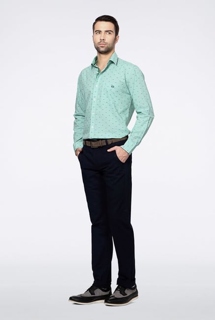 Van Heusen Turquoise Printed Casual Shirt Van Heusen Turquoise Printed Casual Shirt