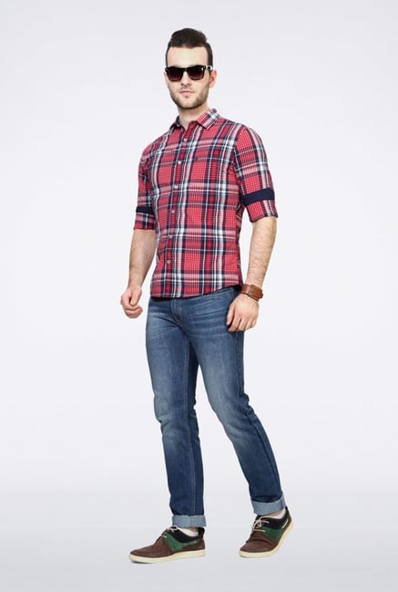 People Red Checks Casual Shirt People Red Checks Casual Shirt