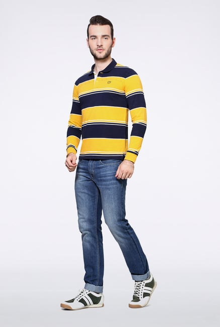 Van Heusen Yellow Striped T Shirt Van Heusen Yellow Striped T Shirt
