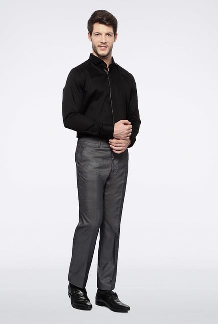 Van Heusen Grey Solid Chinos Van Heusen Grey Solid Chinos