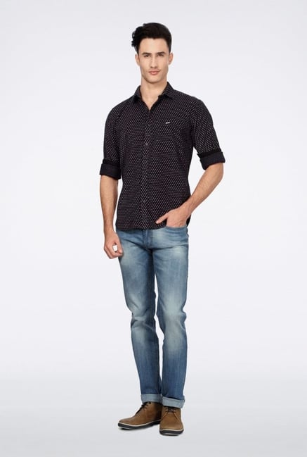 Van Heusen Black Printed Casual Shirt Van Heusen Black Printed Casual Shirt