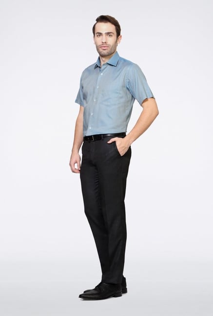 Van Heusen Blue Solid Casual Shirt Van Heusen Blue Solid Casual Shirt