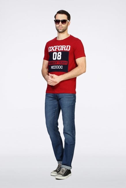 University Of Oxford Red Crew T Shirt University Of Oxford Red Crew T Shirt